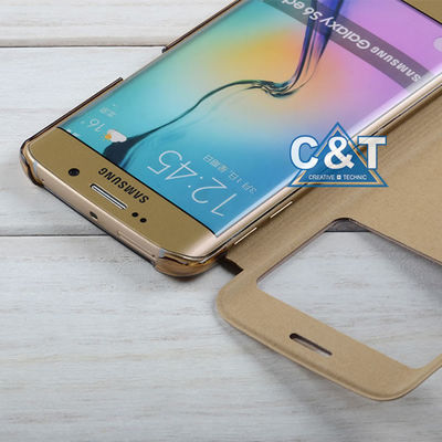 De unieke van het de Tik Schokbestendige Pu Leer van het Meningsvenster Beschermende Dekking, de Randgevallen van Samsung S6