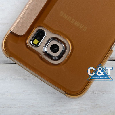 De unieke van het de Tik Schokbestendige Pu Leer van het Meningsvenster Beschermende Dekking, de Randgevallen van Samsung S6