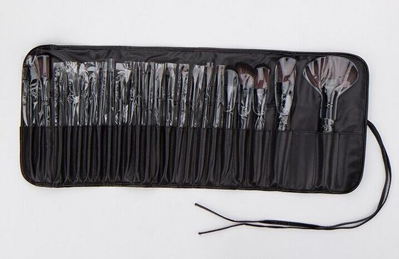 De zwarte Houten Kosmetische Synthetische Geit van Borstelreeksen 24PCS voor vrouwen